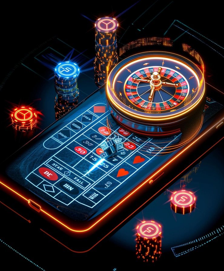 Antarmuka ss77 menampilkan jadwal Asian Games dan peluang dengan meja dealer langsung di latar belakang